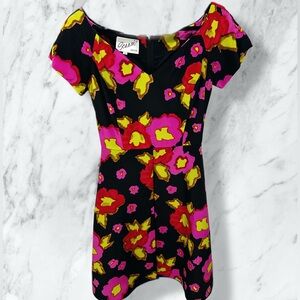 Arnold Scaasi Vibrant Floral Swing Dress